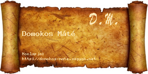 Domokos Máté névjegykártya