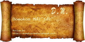 Domokos Máté névjegykártya