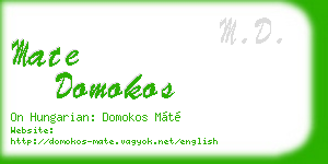 mate domokos business card
