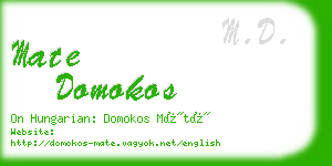 mate domokos business card